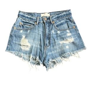 Garage Festival Short High-Waisted Blue Jean Distressed Shorts Size 0